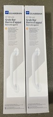 Medline Guardian 12” Bath Grab Bar, White Powder Coated Carbon Steel Bar, 2-Pack
