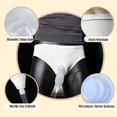 Male Wearable Urinal Bag Silicone Urine Catheter Portable Urine Collector S-5XL