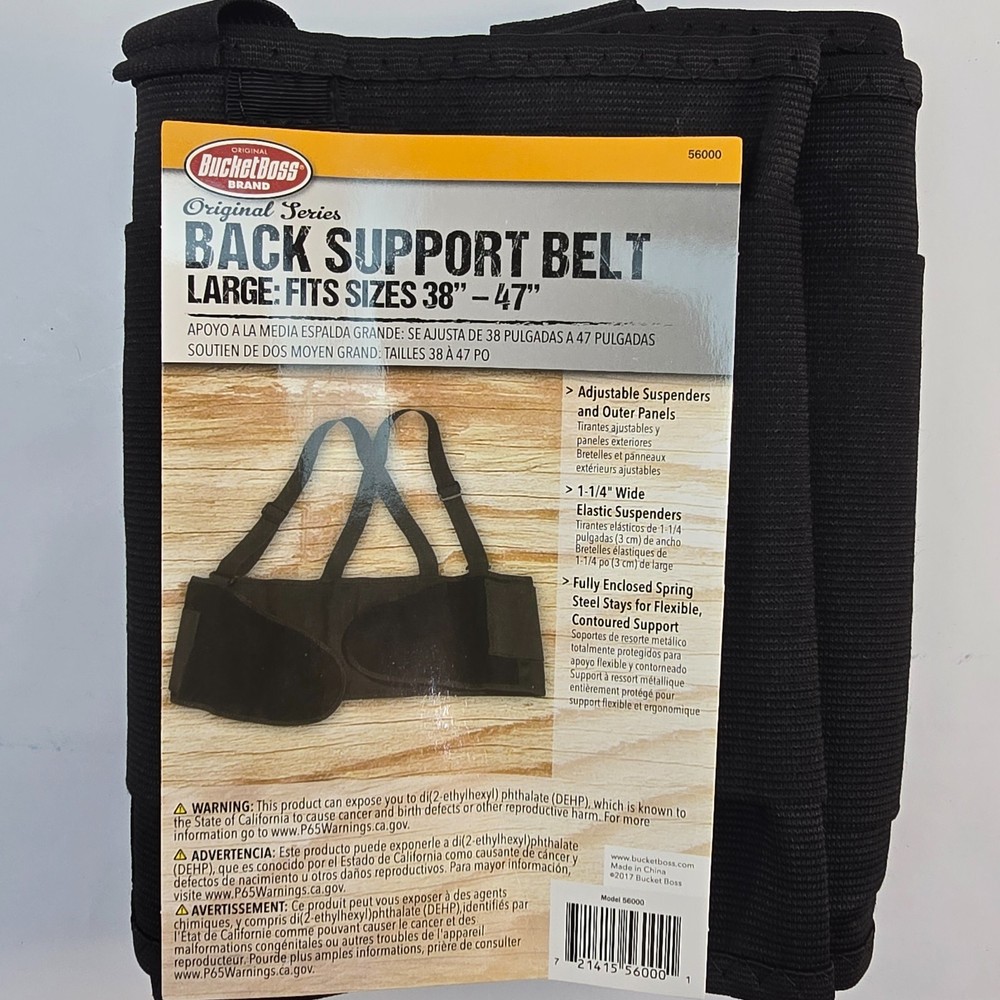 Bucket Boss Back Support Belt Large: Fits Sizes 38″-47″
