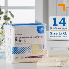 McKesson Stretch Briefs L/XL 48–66 in Max Absorbency, 56 Ct