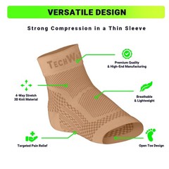 Ankle Brace Compression Sleeve Relieves Achilles Tendonitis, Joint Pain. Pla…
