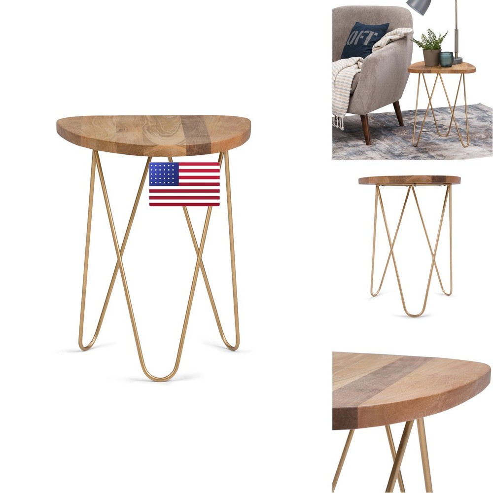 Simplihome Patrice – 18 Inch Wide Solid Wood And Round Side In