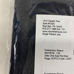 Dr Medical Suspension Sleeve Wrap for Knee Size Universal KB-139 L2397 Black NEW