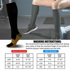 3Pair Copper Compression Socks Full Toe Sox for Women Men – S/M, L/XL, XXL Gifts