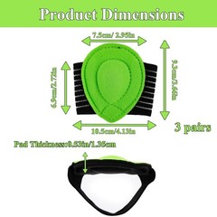 Arch Support Compression Sleeves, 3 Pairs, Cushioned Foot Relief Black/Green