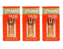 Jovan Musk Fragrance Oil for Women,0.33 fl oz – 3 Pack