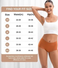 High Absorbency Incontinence Underwear for Women Washable Leakproof Pantie M 3Pc