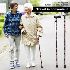 PARLORA Walking Cane for Women and Men, 32.6 – 36.6″, Black print