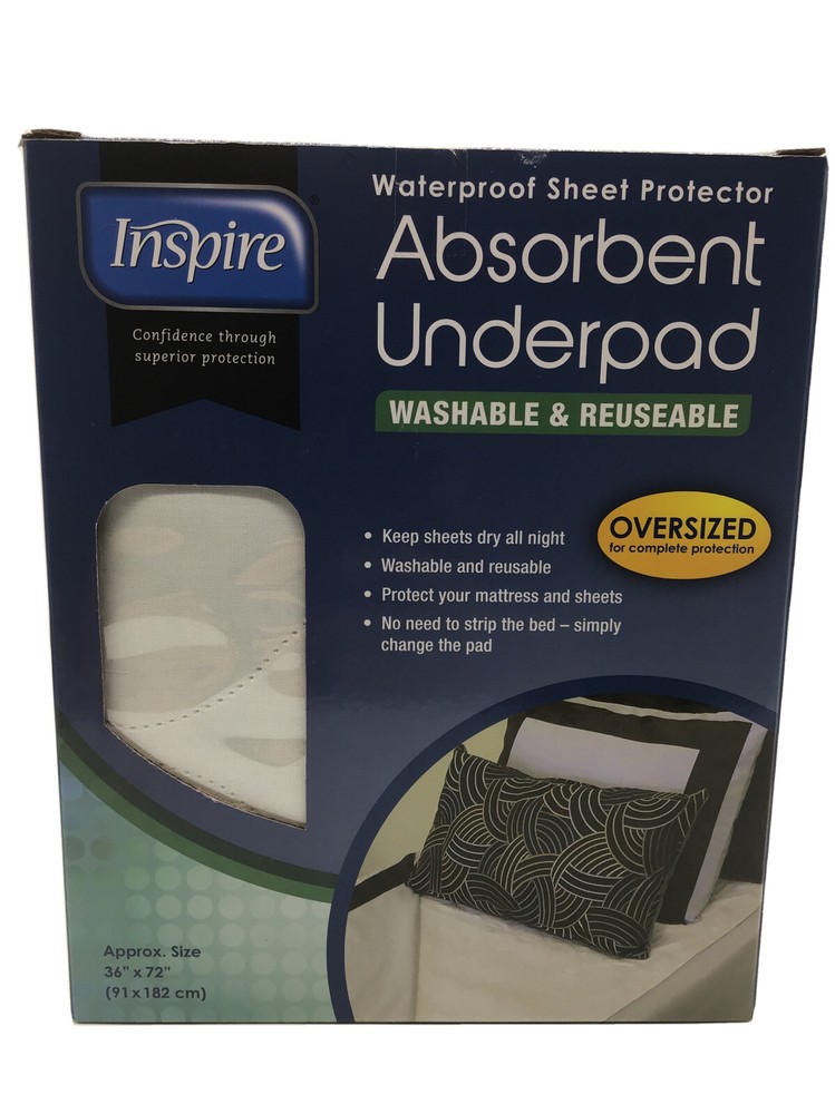 Inspire Waterproof Protector Absorbent Underpad Washable&Reuseable (36″ x 72″)