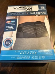 Copper Fit Rapid Relief 3-In-1 Hot/Cold Therapy Back Support One Size Adjustable