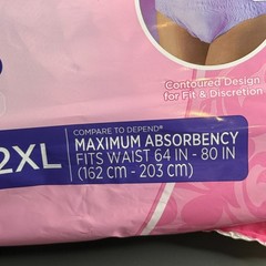 Composure Womens Incontinence Underwear 12 Count 2XL Fits Waist 64-80 inches