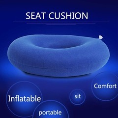 Inflatable Seat Cushion Blue Round Sciatic Nerve Support Pillow