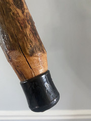 Wooden Walking Stick Staff Cane Hand Carved Painted 44″ Parrot Design