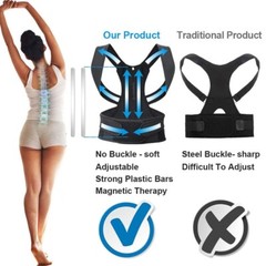 Posture Corrector Lumbar Lower Back Shoulder Support Brace Strap for Pain Relief
