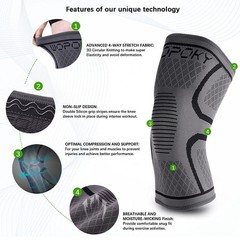 WOPOKY Knee Braces for Pain, Compression Sleeves XXX-Large, Purple