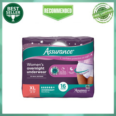 Assurance Women’s Incontinence & Postpartum Underwear, XL, Overnight 16 Count