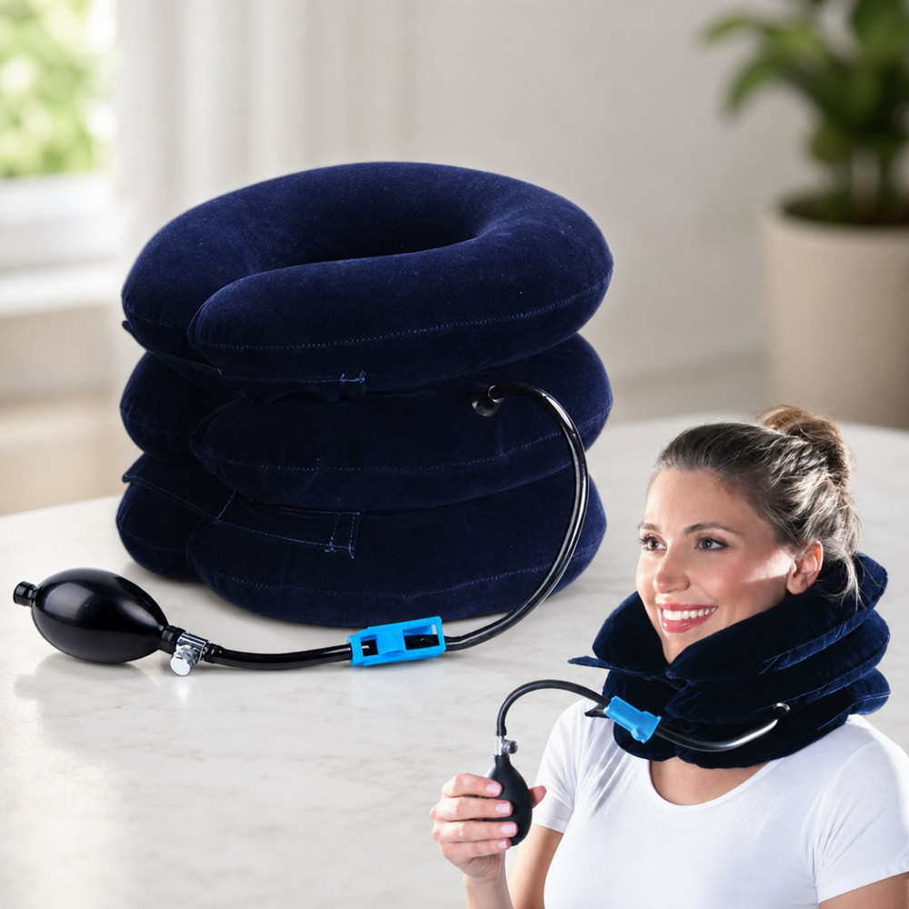Cervical Traction Collar Inflatable Neck Support Brace Stretcher Device