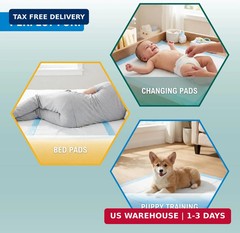 Medpride Disposable Underpads 17“ x 24“ (100-Count) Incontinence Pads, Bed Cov