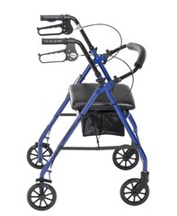 Drive Medical Four Wheel Rollator Rolling Walker with Fold Up Removable Back Sup