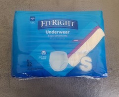 FitRight Super Adult Disposable Underwear Unisex Size Small 22ct per pack