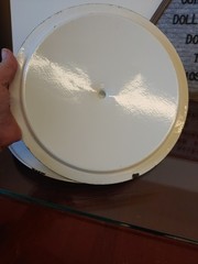 Vintage White Enamel Metal Round Bed Pan with Lid
