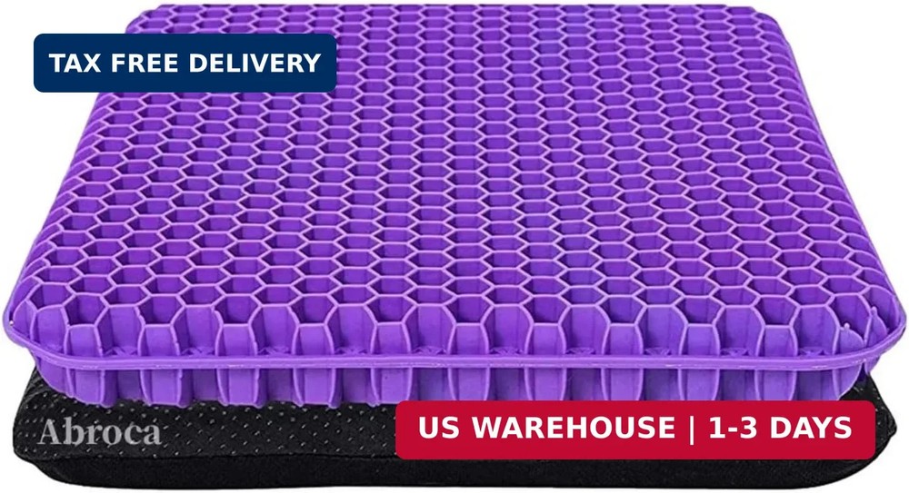 Ergonomic Gel Seat Cushion for Back and Tailbone Pain Relief – Breathable Design