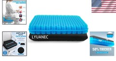 16.5″ x 14.5″ Rectangular Gel Seat Cushion for Long Hours – Soft TPE Gel Comfort