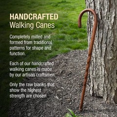 Brazos Handcrafted Wood Walking Cane, Twisted Oak, 37 Inch (Pack of 1), Red