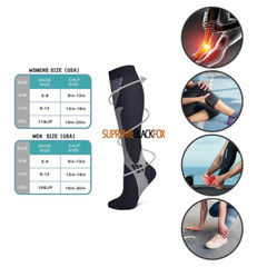 US Mens Compression Socks 20-30 mmhg Sports Knee High For Running Fitness Winter