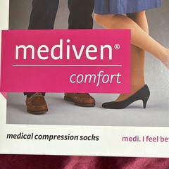 New Mediven Comfort Compression Socks Calf Closed Toe 20-30 Size II Ebony 46152