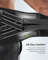 Back Brace for Lower Back Pain – Wide Lumbar Panel, 7 Stays & 3D Triangle Pad…