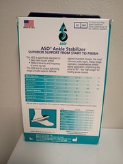 ASO Ankle Support Hook and Loop Strap Closure / Lace-Up for the Foot Black LARGE