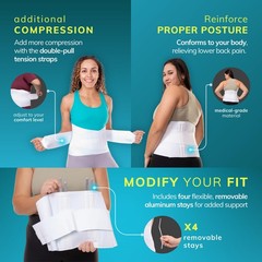 BraceAbility Plus Size XL Bariatric Back Brace – Extra Large Big XL, White