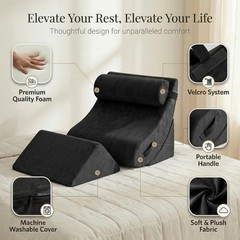 Axelrod 4Pcs Orthopedic Bed Wedge Pillow Set Post Surgery Foam For Back Neck
