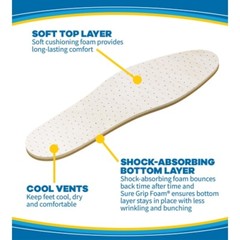 6 Pack Dr. Scholls Comfort Air-Pillo Men Size 7-13 / Women Size 5-10 1 Pair Each