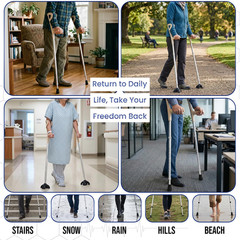 Forearm Crutches for Adults Adjustable Aluminum Pair Lightweight Support