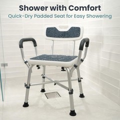 PELEGON Shower Chair for Elderly and Disabled 450lb Dark Blue, Blue