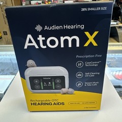 BRAND NEW Audien Hearing ATOM X – Rechargeable OTC Hearing Aids – Latest Model