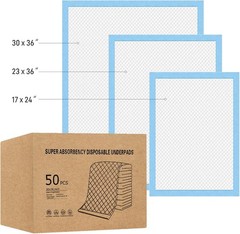 Super Absorbency Disposable Underpads, 30” x 36” (50 Count)