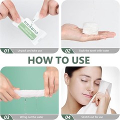 Disposable Compressed Face Towels Tablets, 100% USDA Biobased Quick Dry Porta…