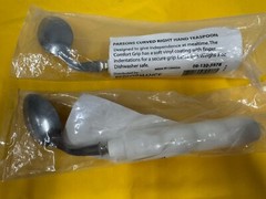New Parsons ADL Comfort Grip Right Hand Curved Utensils 2 Teaspoons- Eating Aid