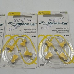 Lot Of 3 Miracle. Ear Premium Zinc Air Size 10 Mercury Free 1.45v 4 Pack (12)