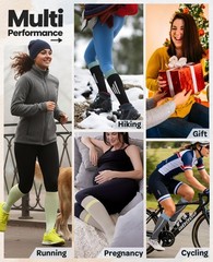 Thick Cotton Compression Socks for 15-20mmHg Cute Knee High Socks for Running…