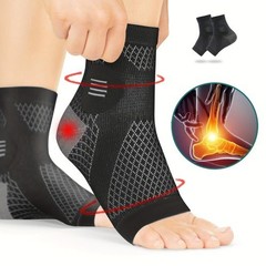 1 Pair Ankle Compression Socks Open Toe Foot Sleeves Arch Ankle Support Brace
