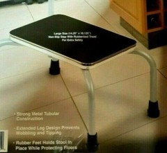 Medical Step Stool Non-Skid Steel Footstool with Handle Support for Seniors Kids