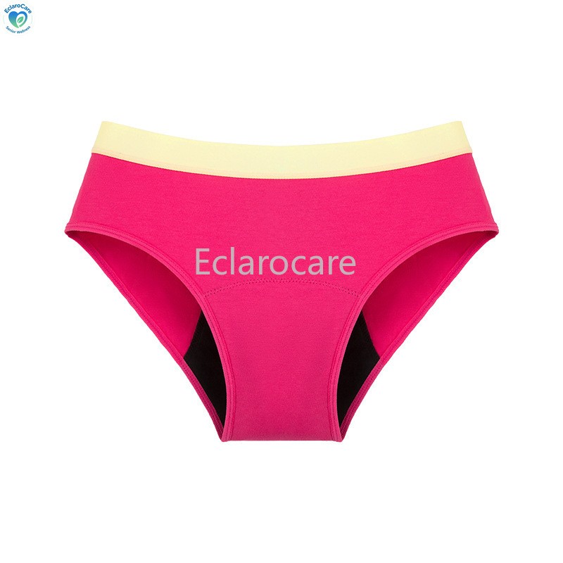 Contrasting-Color Cotton Menstrual Underwear Leak-Proof Period Underwear Girls