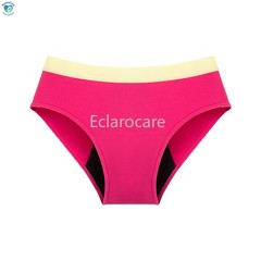Contrasting-Color Cotton Menstrual Underwear Leak-Proof Period Underwear Girls