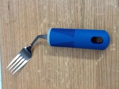 Adaptive Utensils 3pcs Spoon Fork Knife Set Curved Weighted for Arthritis