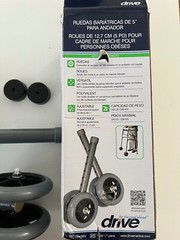 Pair of 500lb Drive Medical Heavy Duty Double 5″ Bariatric Walker Wheels 10118SV