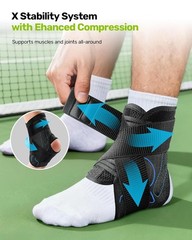 Quick Lace Up Ankle Brace with 2 Metal Support Stays, Breathable Stabilizer f…